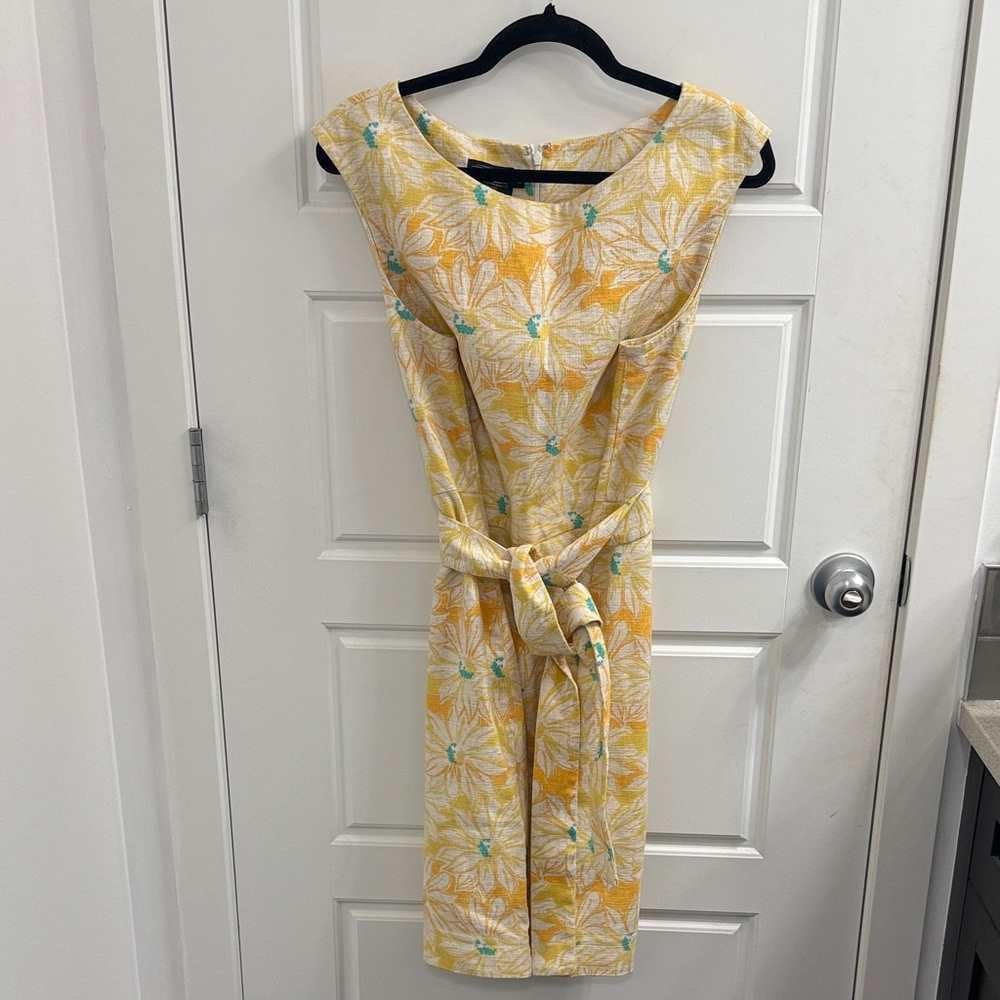 Pendleton Gloria Floral Yellow Belted Sheath Dress Size 14‎
